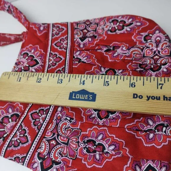 Vera Bradley Frankly Scarlet Hanna Bag Mini Red Paisley Quilted Purse Clutch - Picture 8 of 8